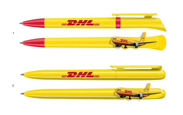 Dizajnové reklamné perá DHL s vlastným dizajnom